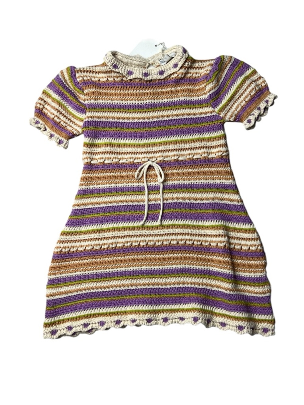 Bebe Organic Paloma Dress in Summer Crochet Girl’s Size 2Y NWT